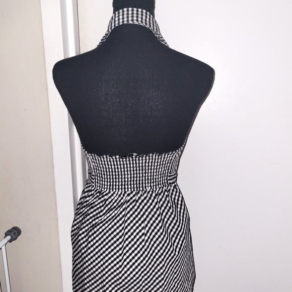 Denny Rose Black/Gray/White Gingham Halter - XS - Picture 2 of 2